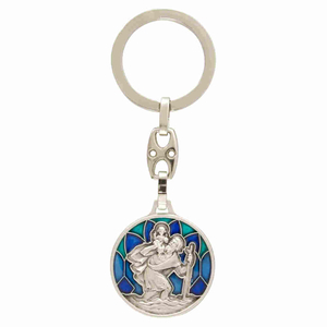 Schlüsselanhänger Christophorus Emaille blau 8,5 cm, 15,59 €